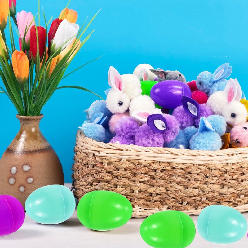 QLINLEAF 24 Pack Easter Egg Fillers with Bunny Inside Easter