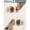 SORWDUERM 2 Pack Crystal Knobs Antique Brass Door Knob Interior