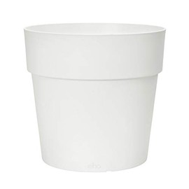 elho Vibia Straight Round 30 - Flower Pot for Outdoor - 100% Recycled Plastic - Ø 29.3 x H 28.0 cm - White/White