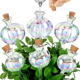 6 Pcs Plant Watering Globes Self Watering Globes Cactus Self Watering Planter Insert Automatic Plant Watering Devices Glass Plant Watering Bulbs for Summer Indoor and Outdoor Plants(Mixed Color)
