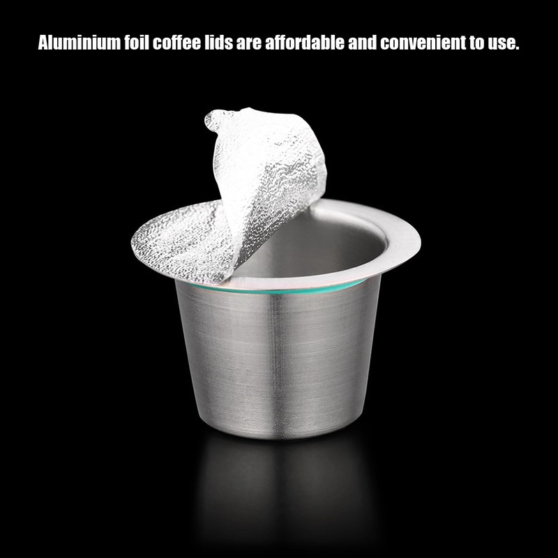 Disposable Aluminum Foils Lids Coffee Capsule Cups with Wooden Stand