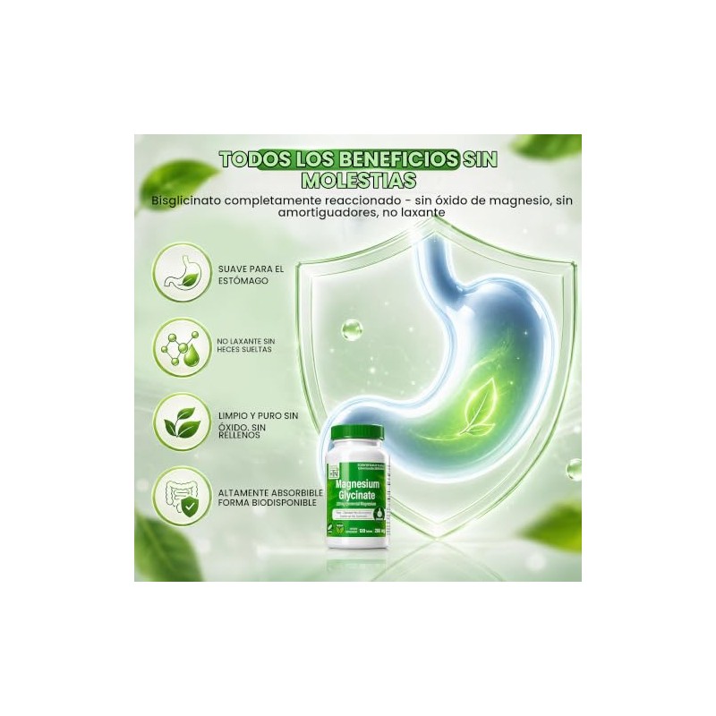 Wellthy Glicinato Magnesio 300 Cápsulas 432mg 100 Natural Puro Alta