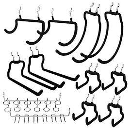 G.CORE 12 Pack Peg Board Tool Utility Hooks, Heavy Duty Pegboard Set Hooks Hangers, Pegboard Accessories for Garage Kitchen Bathroom Home Improvement Retail Display Shelf Board Craft Room Organization