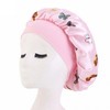 Silk Satin Shower & Night Cap for Hair Care and Dyeing Flower Rose Black