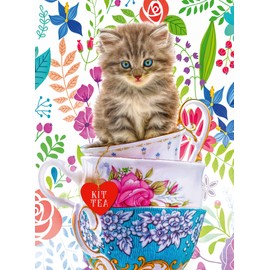 500 Piece Jigsaw Puzzle Cat In Cup Ravensburger 17198 9 Colorful