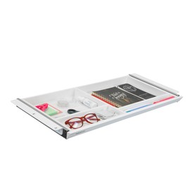 Mount-It! Under Desk Drawer - Deep Under Counter Drawer Organizer - Slide Out Standing Desk Storage Attachment - 25.8" Width Under Table Storage Compartment - White