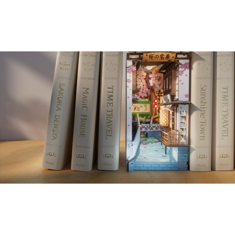 Rolife Sunshine Town 3D Wooden DIY Miniature 1:24 Dollhouse Book
