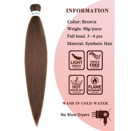 Braided Hair Pre-Stretched Soft Synthetic Anti-Tangle Anti-Shedding Yaki Texture Hot Water Hold (26 Inch 3 Pack)