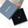 Miavaka Green Cubic Zirconia Pendant Necklace Titanium Purple Bear Charm