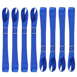 ZIMISI 8PCS Soft Loop Tie Down Straps, 1"x 12" Loop Straps with 4500Lbs Breaking Strength & 1500Lbs Load Capacity, Motorcycle Tie Down Straps for Securing ATV, UTV, Dirt Bikes, Lawn Equipment (Blue)