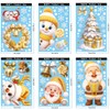 6Pcs Christmas Window Clings Gold Snowman Santa Claus Window Decorations