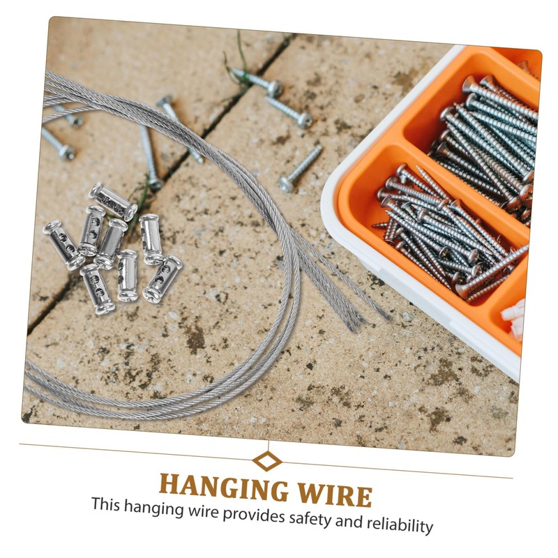 WOONEKY 4 Pack Galvanized Steel Wire Luggage Hanging Hardware Wire