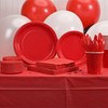 3-PACK DISPOSABLE PLASTIC TABLE COVERS/TABLECLOTHS (RED)
