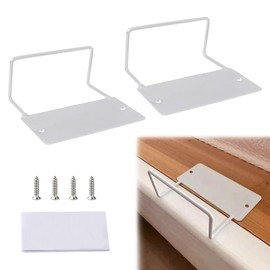 TWSOUL Mattress Holder for Bed Frame, Non-Slip Adjustable Mattress Stop, Mattress Hanger, Mattress Stabilisers, Non-Slip Stopper, Non-Slip Mattress Holding Bar, 2 Pieces (Two Hole White)