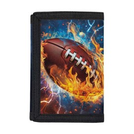 Coldinair Cool Football Kids Wallets for Boys Ages 4-18 Trifold,Trifold Coin Purse Wallet RFID Blocking Wallet with Card Holders