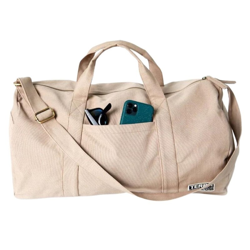 Terra Thread Organic Cotton Bumi Duffle Bag, Charcoal Grey