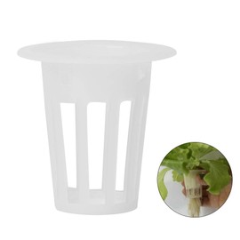 Maceta hidropónica, 100Pcs Invernadero PP Maceta hidropónica Malla de cultivo Planta sin suelo Cesta de cultivo de flores para frutas y verduras de interior(Blanco)