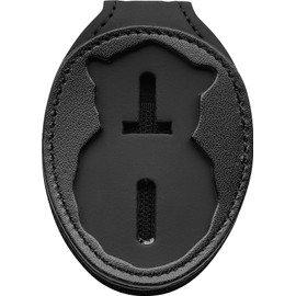 Perfect Fit Shield Wallets USAF SP Air Force Security Police Badge Holder with Chain for Neck and Belt Clip Black Leather (Cutout DK197)