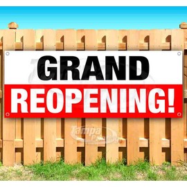 Grand Reopening Banner 13 oz | Non-Fabric | Heavy-Duty Vinyl Single-Sided With Metal Grommets