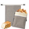 2-Pack Reusable Beeswax Bread Bags for Sourdough, Natural Linen Bag