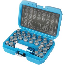 UTMALL 23pcs Wheel Lock Lug Nut Remover Kit Automotive Wheel Anti-Theft Screw Removal Key Socket Set with Adapter for VW