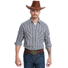 Westbro® Flannel Shirt for Men Western Shirts for Men Pearl Snap Cowboy Plaid Vintage Lightweight Mens Flannel Shirt