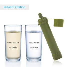 Outdoor Water Filter Straw Water Filtration System Water Purifier for Emergency Preparedness Camping Traveling Backpacking