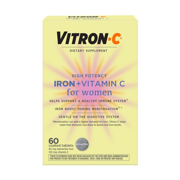Vitron-C Iron Supplement for Women, Immunity Support Iron Supplements with