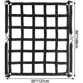 SDeelCase 66"x 50" Heavy Duty Truck Bed Utility Trailer Cargo Net Webbing w/ Cam Buckle