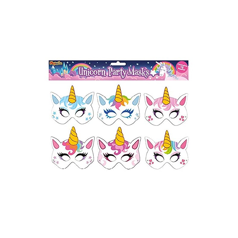 12 x Unicorn Card Masks