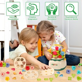 RZMZBY Montessori Toy from 2 3 4 5 Years Plug-In Game 40 Pieces with Storage Box Children's Toy Motor Skills Toy Gift for Girls Boys