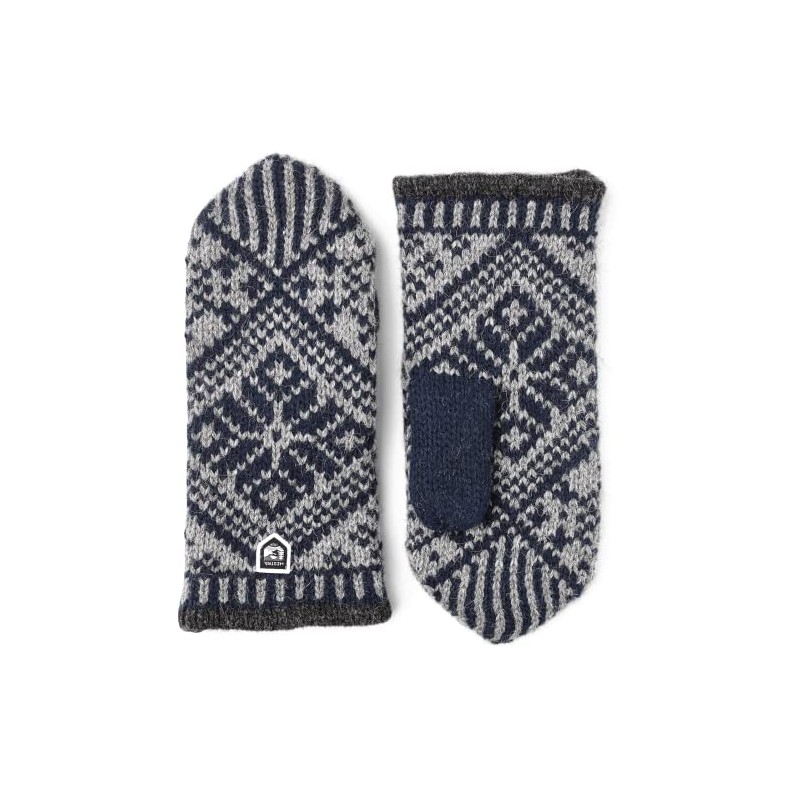 Hestra Nordic Wool Mitts, Navy/Grey, 7