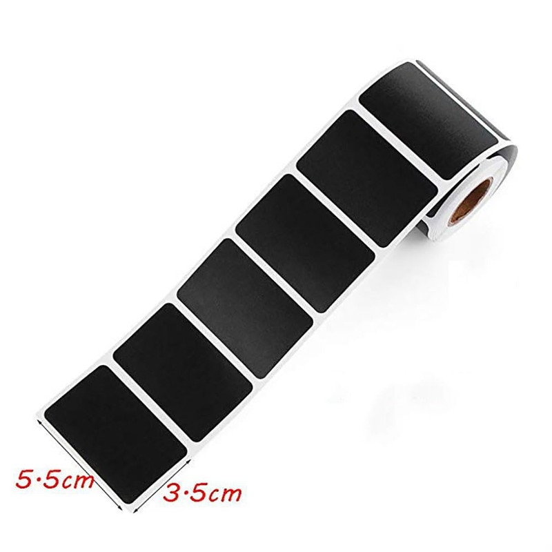 FSSTUD 240 Pcs Reusable Black Chalkboard Labels Rectangle Spice Jar