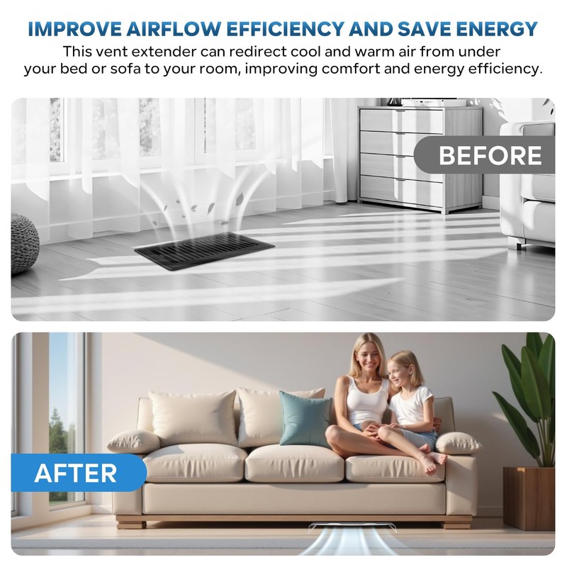 Air Vent Extender for Under Furniture, Floor Vent Deflector for