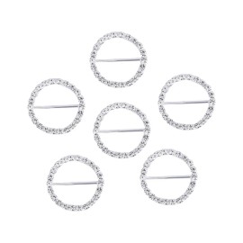 Ph Pandahall 20pcs Metal Buckle Grade A Rhinestone Slide Buckles Round Crystal Buckles for