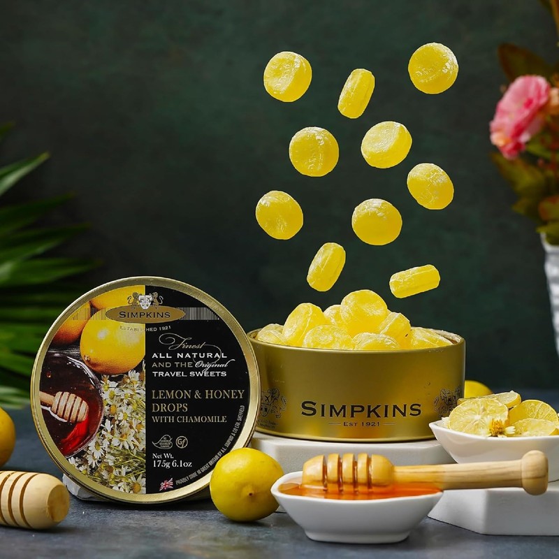Simpkins Honey & Lemon Drops with Chamomile Flavor Candy 175g