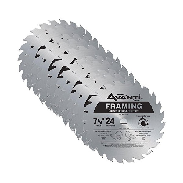 Avanti A0724A 7-1/4-inch 24T 5/8-inch Arbor Framing Circular Saw Blades,