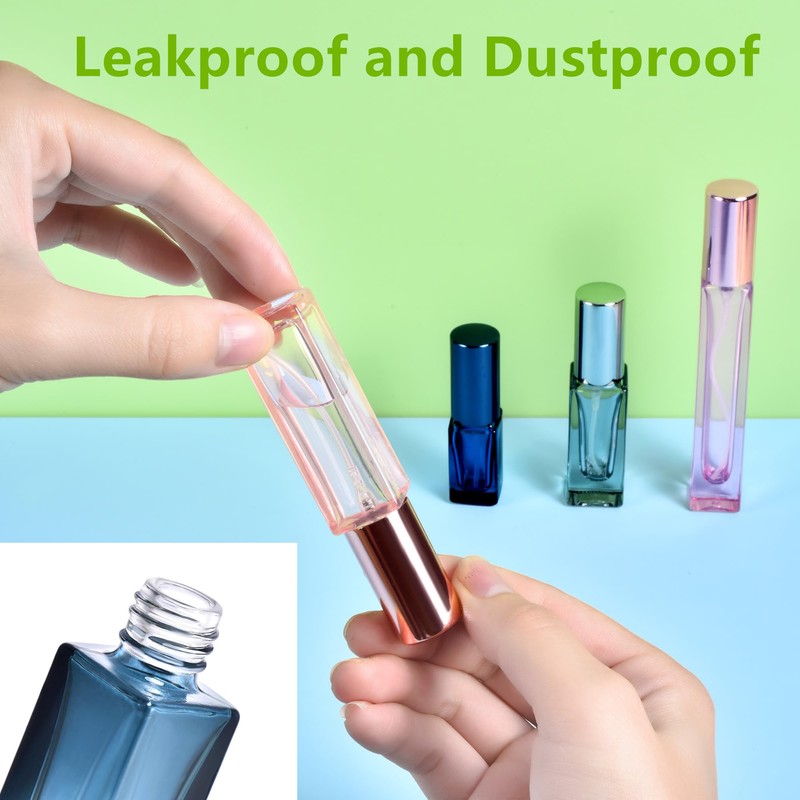 Yikimyfo Glass Refillable Perfume Bottle, 3 Pcs 9ML/0.3oz Travel Perfume