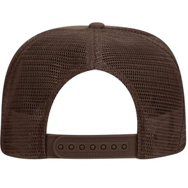 OTTO Wholesale 12 x Cap 5 Panel Mid Profile Mesh Back Trucker Hat (071507 - BRN/Tan/BRN) (OSFM - Adult)