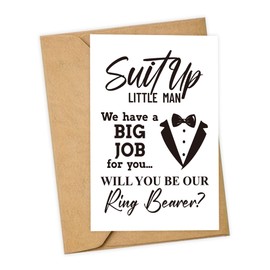 LADY&HOME Will You Be Our Ring Bearer Card,Ring Bearer Invitation Card,Ring Bearer Proposal Card (1 Waiter)