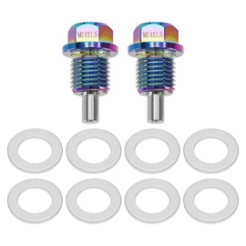 ECSiNG 2PCS M14 x 1.5 Oil Drain Plug Multicolored Aluminum Magnetic Oil Drain Plug Sump Drain Nut Bolt with Screw Gasket Compatible with Toyota