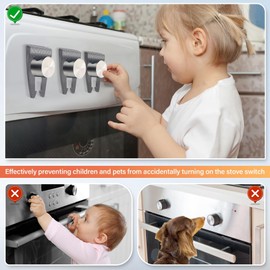 BOFRHME 8 pieces stove knob, child lock, stove knob, child lock, stove lock, child lock, stove knobs, child lock, cooker protection for cookers, gas stoves ()