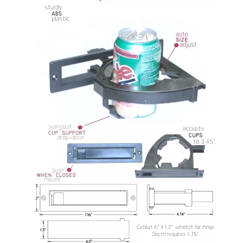 SCOTTLANDYARDSPARES BOSTON WHALER LUND BAYLINER DONZI FLUSH MOUNT SWING-OUT CUP