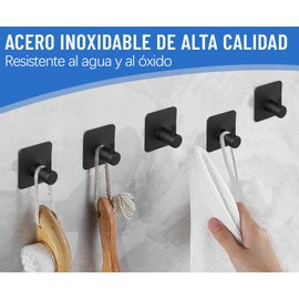 RUISTLI Ganchos para Pared 5 PCS,Toallero para Baño Ganchos Adhesivos para Pared,Accesorios para Baño Acero Inoxidable,Se Pueden Colgar Toallas, Llaves, Sombreros,Ropa,Ganchos Adhesivos Baño Cocina