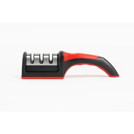 Afilador de Cuchillos Manual, 3 Etapas de Afilado, Diseño Compacto, Agarre Antideslizante, para Cocina Profesional y Doméstica