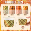 Romooa 48 Pcs 9oz Fall Paper Bowls Plaid Treat Snack