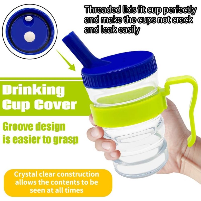 pegirra Control Flow Cup With Two Style Lids,Lightweight Clear Senior