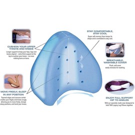 Almohada para rodilla y pierna, cómoda espuma viscoelástica, contorno legado para la espalda, cadera, piernas y rodilla, cuña y alivio de presión de nervio ciático, dolor de articulaciones, embarazo y dormir de lado, Blanco (UNA)