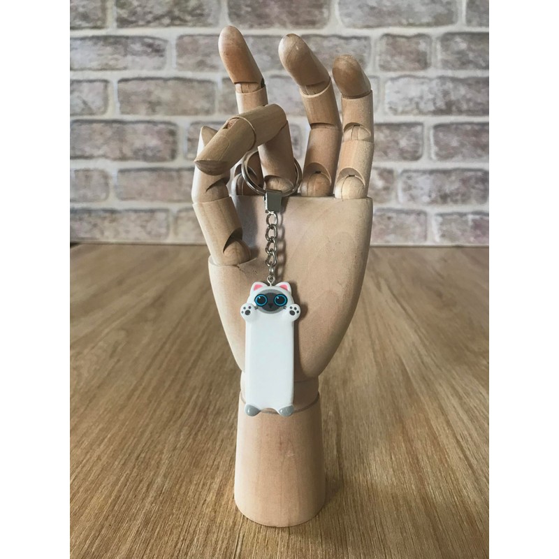 KEYRING - Cat - Resin Pendant. Split Ring. Key Ring.