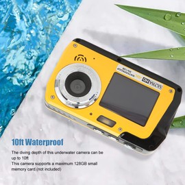 10ft Underwater Camera, 4K 56MP Dual Screen Waterproof Camera with 18X Digital Zoom, Portable Action Camera Sports Cameras for Kids Adults Snorkeling Vacation